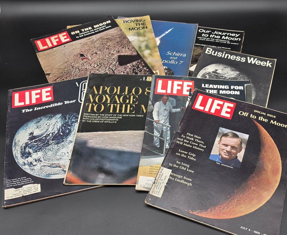 Vintage Apollo Space Magazines Lot 1968–1971 + Moon Landing Guide Page -Rare